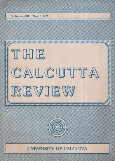 The Calcutta Review (Volume- VII Nos. 1 and 2)