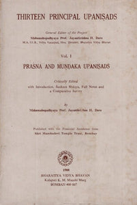 Thirteen Principal Upanisads- Prasna and Mundaka Upanisads with Sankara Bhasya (An Old and Rare Book)