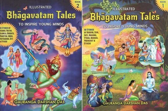 Illustrated Bhagavatam Tales to Inspire Young Minds (Set of 2 Volumes)