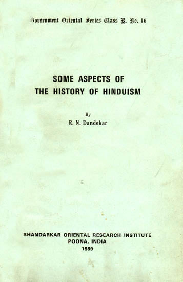 Some Aspects of The History of Hinduism (A Rare Book)