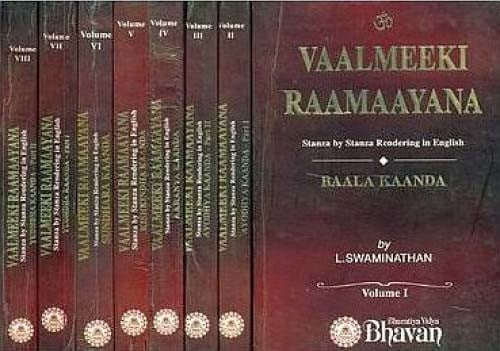 Vaalmeeki (Valmiki) Raamaayana - Stanza by Stanza Rendering in English (Set of 8 Volumes)