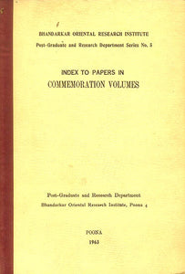 Index to Papers in Commemoration Volumes (An Old and Rare Book)