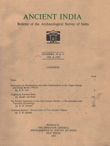 Ancient India- Bulletin of the Archaeological Survey of India-Numers 10 & 11 (An Old Book)