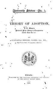 Theory of Adoption (An Old and Rare Book - Pin Holed)