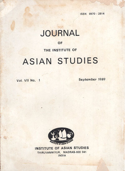 Journal of The Institute of Asian Studies- Vol. VII, No. 1- September 1989 (An Old and Rare Book)