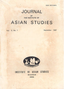 Journal of The Institute of Asian Studies- Vol. 5, No.1- September 1987 (An Old and Rare Book)