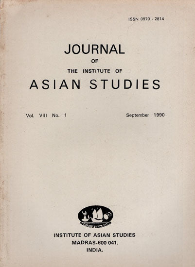 Journal of The Institute of Asian Studies- Vol. VIII, No. 1- September 1990 (An Old and Rare Book)