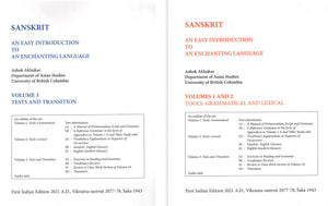 Sanskrit- An Easy Introduction To An Enchanting Language- Tools Grammatical and Lexical, Text and Transition (Set of 2 Volumes)