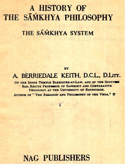 The History of Samkhya Philosophy- The Samkhya System (An Old and Rare Book)