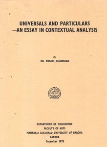 Universals And Particulars - An Essay In Contextual Analysis (An Old And Rare Book)