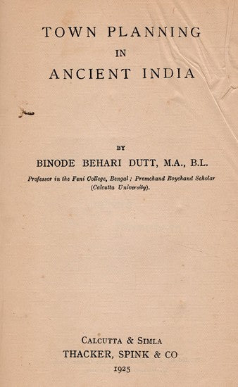 Town Planning in Ancient India (An Old and Rare Book)